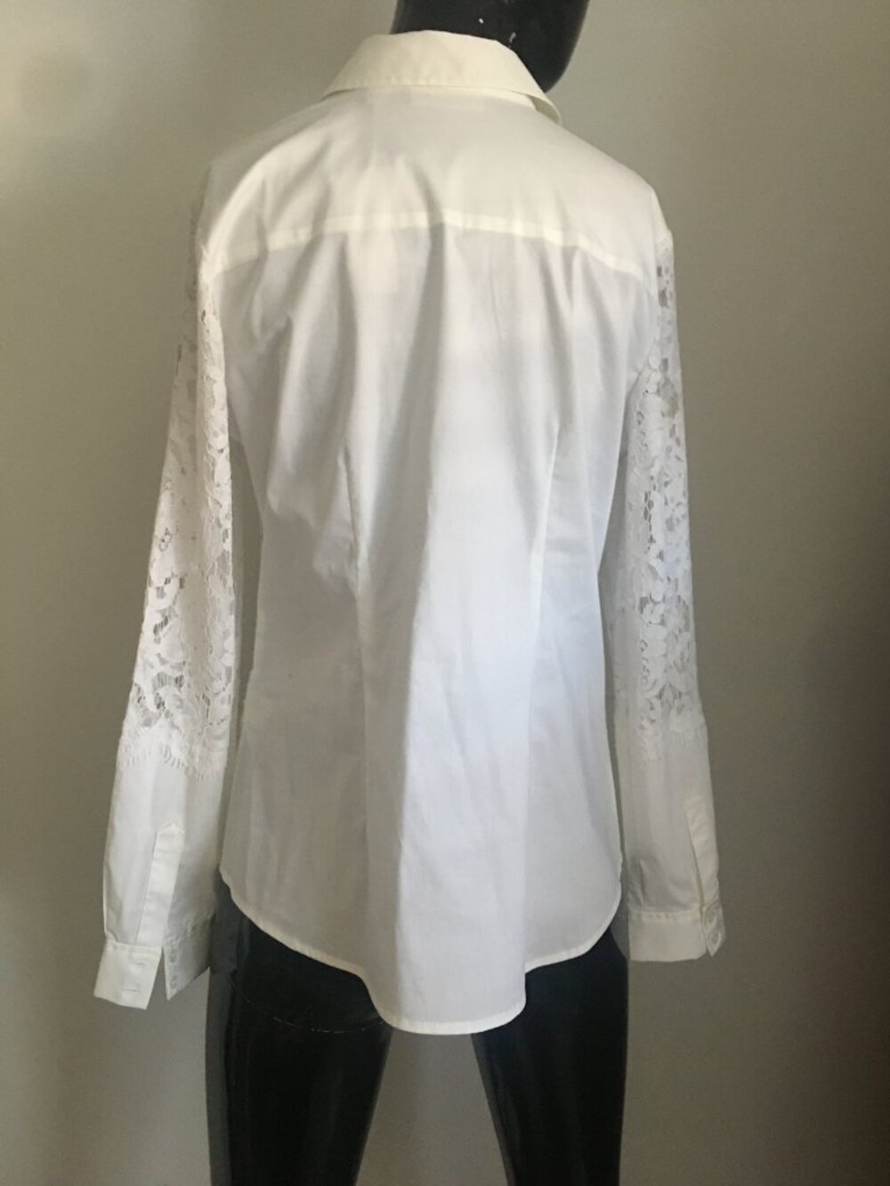 NWT New York & Company white lace front blouse - Picture 6 of 7